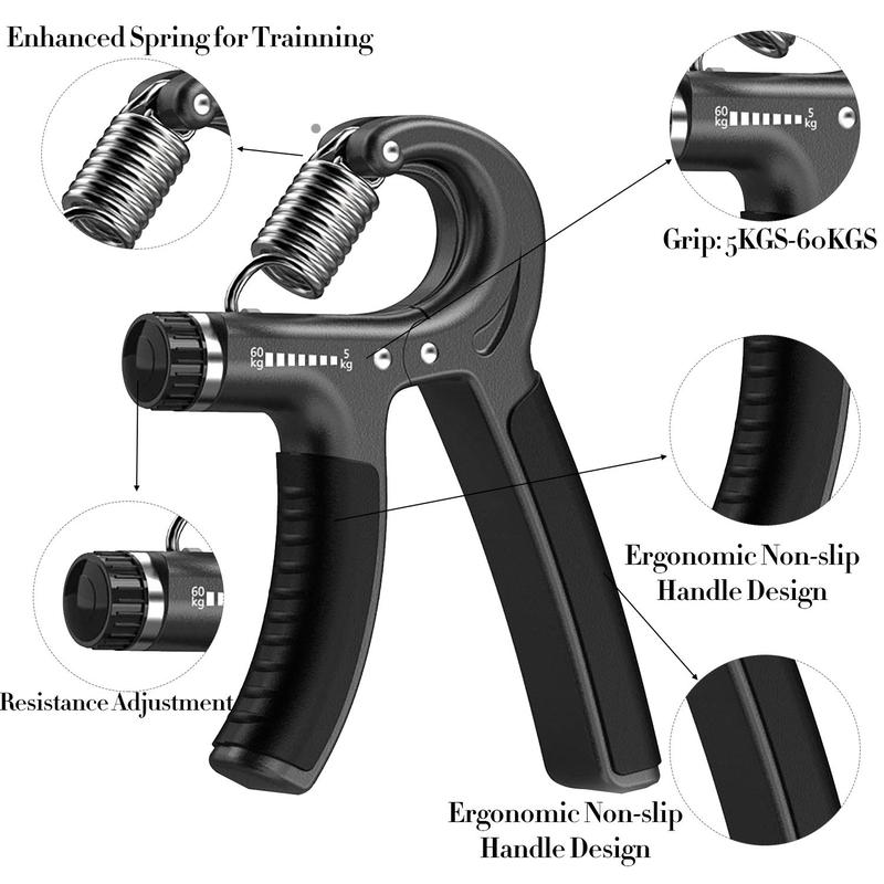 Hand Grip Strengthener, Wrist Strengthener, Forearm Gripper, Hand Workout Squeezer, Grip strength Trainer, Hand Grip Exerciser for Men and Women