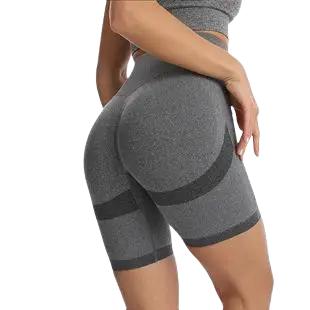 High Waist Yoga Biker Shorts Butt Lifting Workout Shorts for Women Booty Seamless Scrunch Butt Gym Shorts