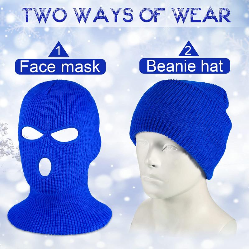 3 Hole Balaclava Full Face Cover Ski Balaclava Winter Outdoor Sport Knitted Face Cover for Outdoor Sports