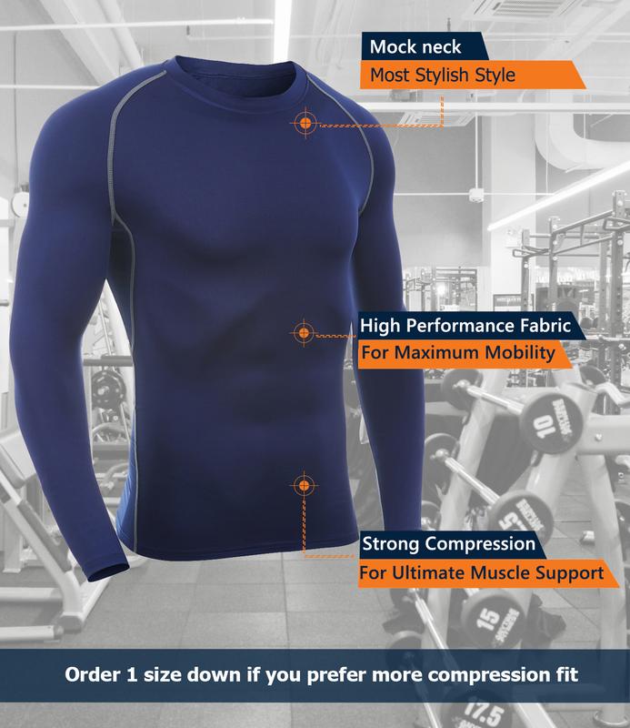 Men's 2~3 pcs SILKWORLD  Long-Sleeve Compression Shirts ,Solid Round Neck Raglan Sleeve Sports Tee  Quick Drying Breathable Tight Fit Sports T-Shirt, Men's Sportswear Clothing for Gym Running Football, Mens Sports Clothes men long  workoutclothes