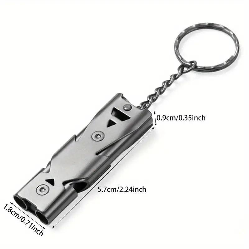 Stainless Steel Double Pipe Whistle, High Decibel Portable Keychain, Emergency Survival Multifunction Tool, Outdoor Safety Gear for Camping, Hiking