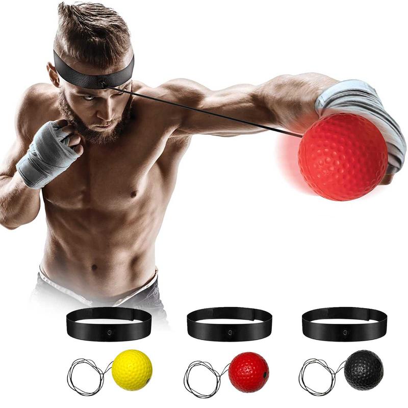 Boxing Reflex Ball Set with Punch Party Gifts – Boxing Balls with Varying Weights, Headband and Spare Strings to Improve Speed, Hand-Eye Coordination for Men, Kids Boxing Equipment MMA Gear Gift