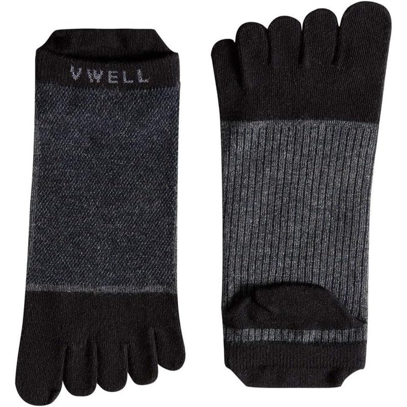 VWE Cotton Toe Socks Five Finger Socks No Show Crew Athletic Running Socks 4 Pairs,Size 7-11