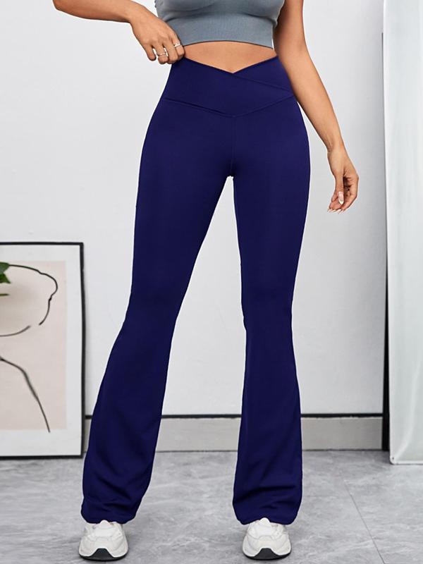 Women's Cross Wrap High Waist Flare Leg Sports Scrunch Tummy Control Leggings, Solid Bootcut Yoga Pants, Compression Pants, Summer Pants, Workout Clothes Women, Leggings for Women Gym Fitness Workout, Fall Outfits 2024, Fall Outfits, Fallfreshness