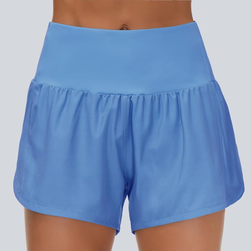 THE GYM PEOPLE High Waisted Running Shorts for Women Quick Dry Athletic Workout Shorts with Mesh Liner Zipper Pockets