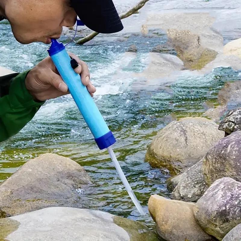 Outdoor Water Filter, Personal Straw Water Filtration System, Emergency Survival Water Purifier For Prepper Emergency Equipment Hiking Camping