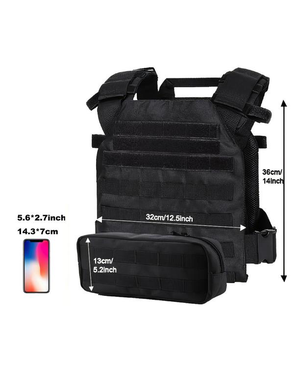 Men's Tactical Vest As Gifts, Lightweight Tactical Vest with Front Molle Pocket, Velcro Belt Bag for Outdoor Training