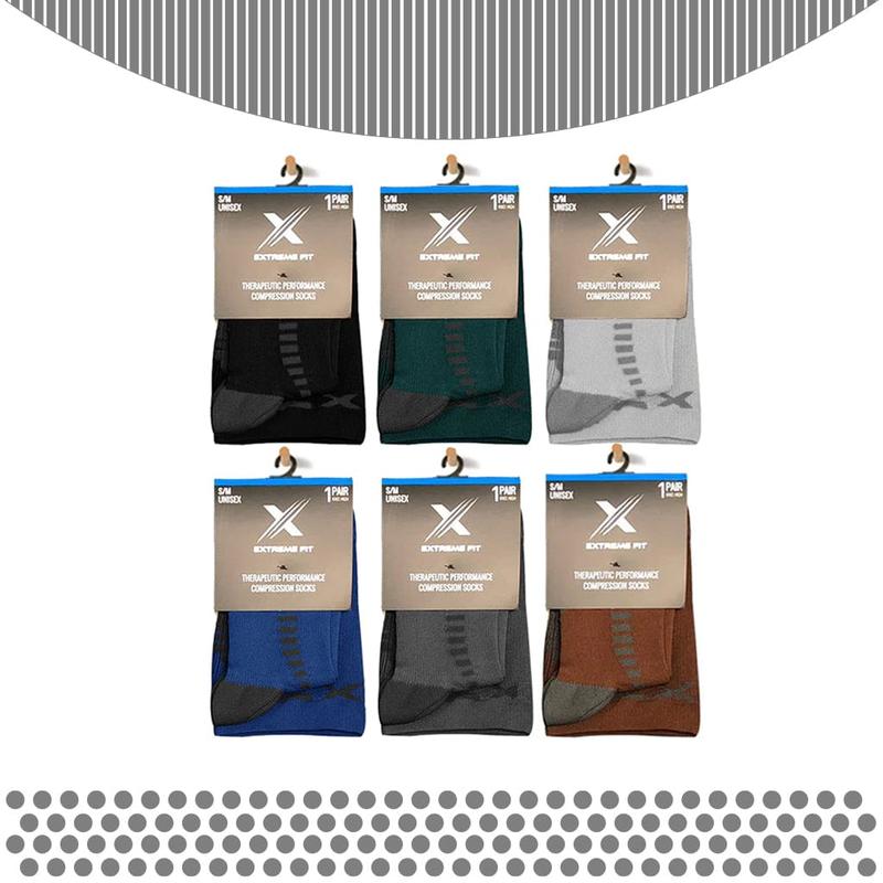 Extreme Fit Targeted Collection Work Socks (6-Pairs) - 15-20mmHg Compression & Breathable Comfort