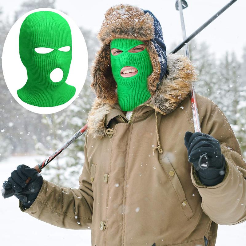 3 Hole Balaclava Full Face Cover Ski Balaclava Winter Outdoor Sport Knitted Face Cover for Outdoor Sports