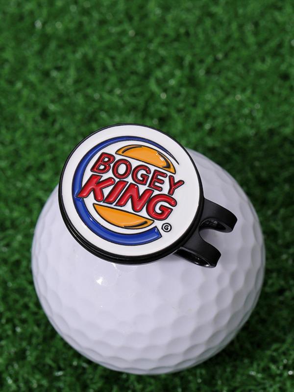 Bogey King Cartoon Style Letters Pattern Golf Hat Clip, Golf Magnetic Ball Marker, Fashion Accessories for Men & Women