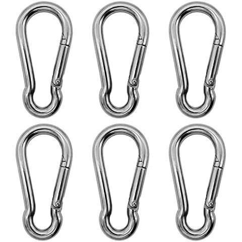 Marine Grade 316 Stainless Steel Carabiners Heavy Duty, Durable & Rust-Free Clips for Gym, Swing, Dog Leashes, Hammocks, Keychains, and More