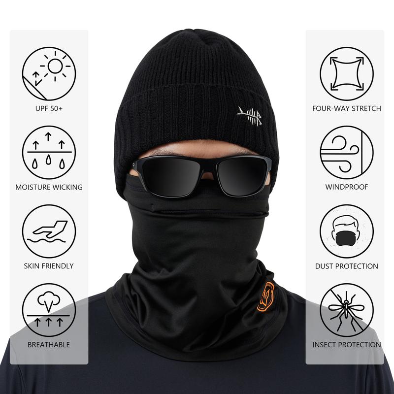 BASSDASH Fleece Neck Gaiter with Nose Hole Winter Face Mask for Men Women Windproof Scarf for Fishing Hunting Skiing