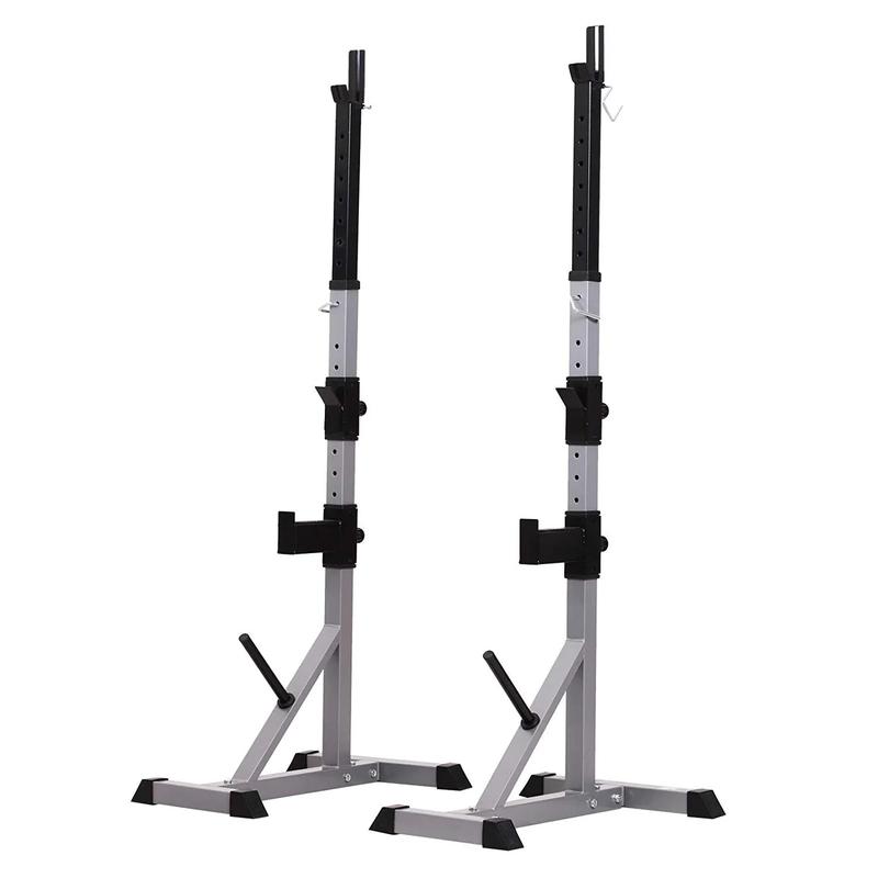 Height Adjustable Steel Barbell Squat Rack & Bench Press - Perfect for Home Gyms