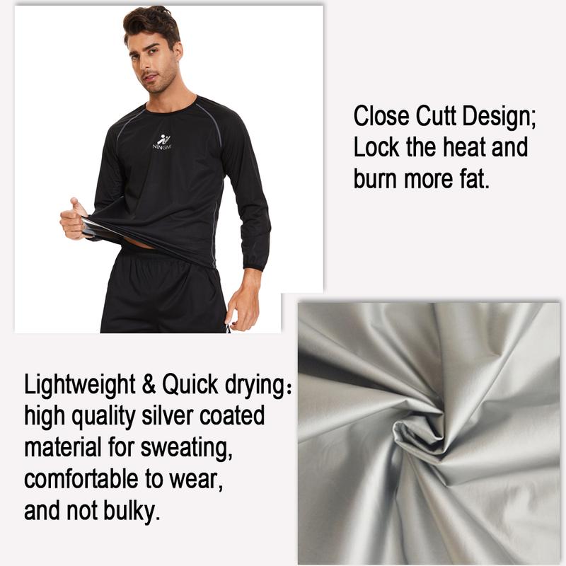 Sauna Suit Men Long Sleeve Body Shaper Waist Trainer Weight Loss Workout Sweat MenS Sauna Shirt for Fitness Running