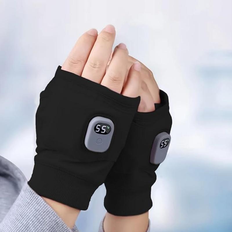 1 Pair Heated Work Gloves, 3 Speed Adjustable Heated Riding Gloves, Fingerless Heated Gloves, Half-finger Gloves, Rechargeable Heated Gloves for Outdoor Sports