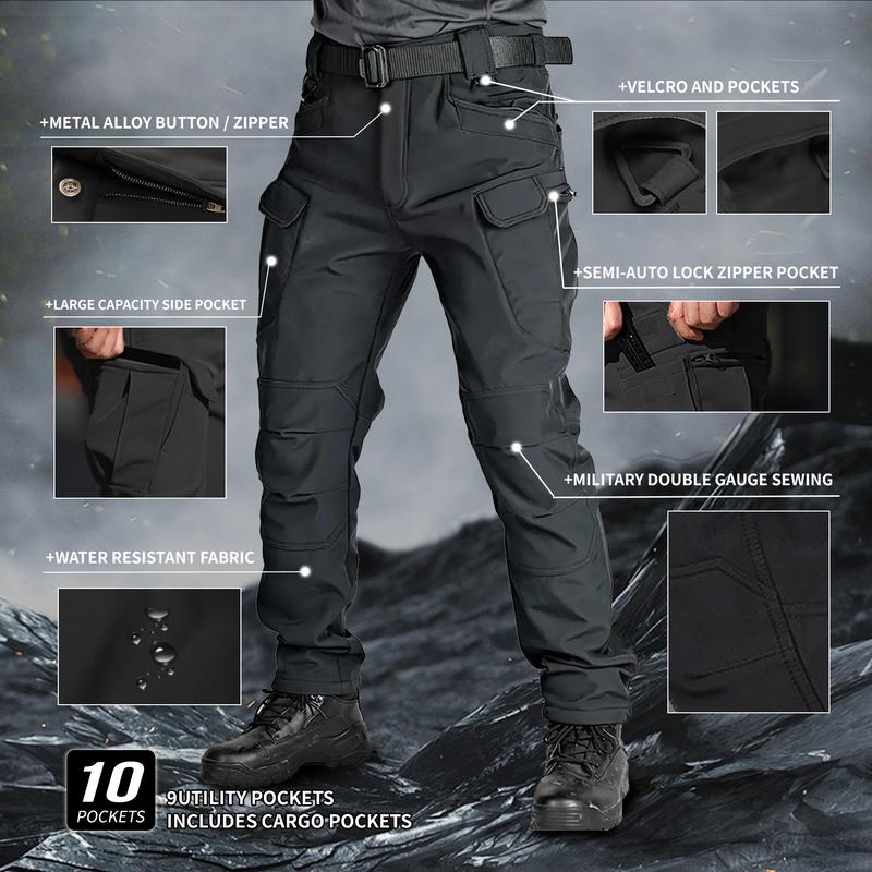 Mens winter High-Performance Tactical Cargo Pants - Waterproof, Sweatproof for Outdoor Hiking - Durable, Multi-Pocket Design, All-Weather Wear Resistance,Christmas gift（without belt)