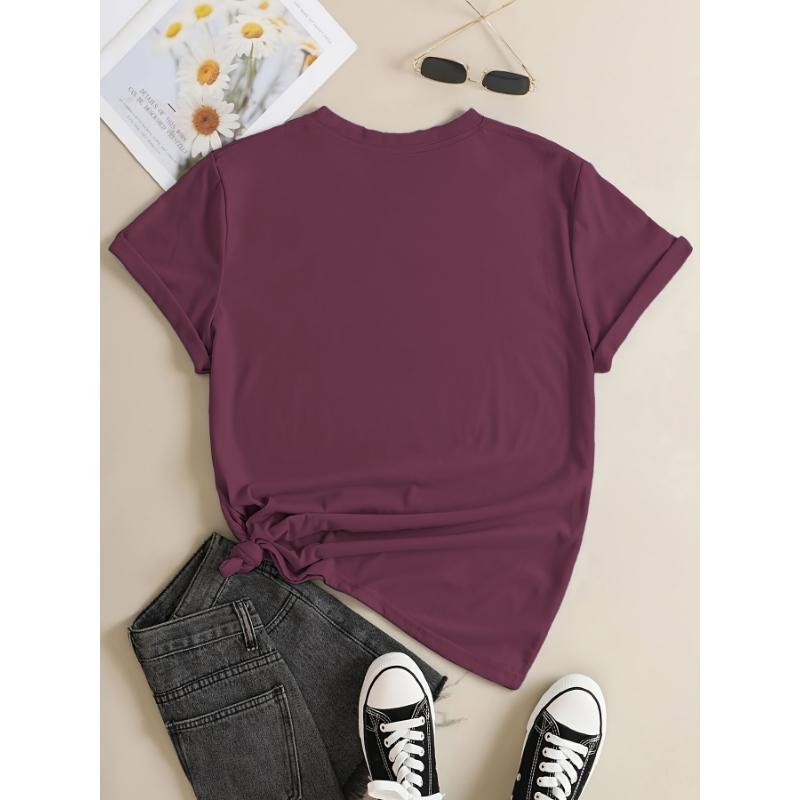 4 Pcs Women's Sports Short Sleeve T-Shirt, Comfortable And Stylish, For Sports And Daily Life, Solid Color