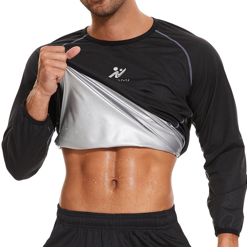 Sauna Suit Men Long Sleeve Body Shaper Waist Trainer Weight Loss Workout Sweat MenS Sauna Shirt for Fitness Running