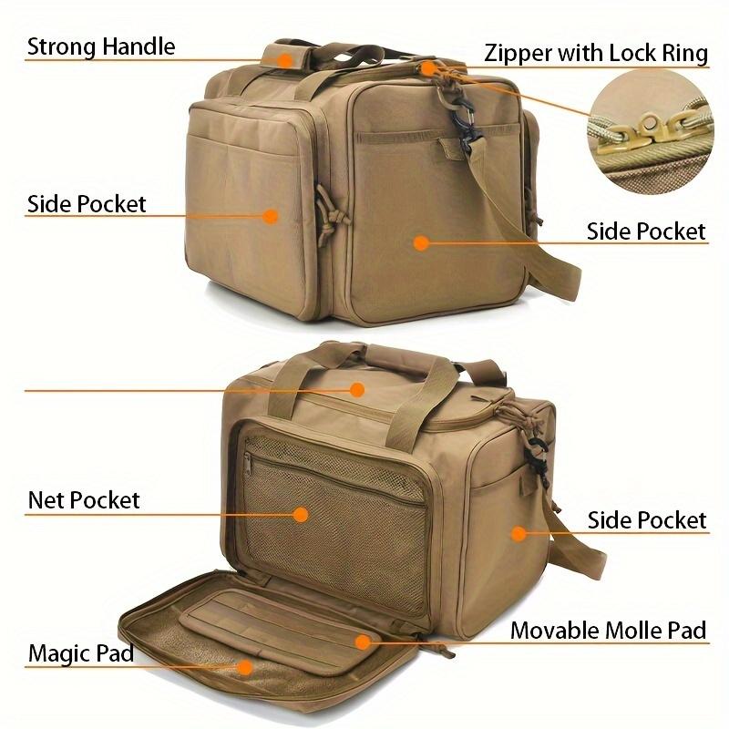 Tactical Gun Range Package-7.93 Gallon Capacity Pistol Range Package, Outdoor Hunting Shooting Range Pistol Bag-Can Accommodate Other Shooting Equipment, Camping Storage Bag,