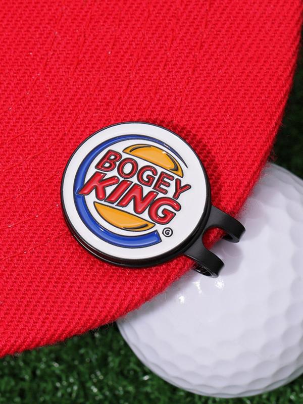 Bogey King Cartoon Style Letters Pattern Golf Hat Clip, Golf Magnetic Ball Marker, Fashion Accessories for Men & Women