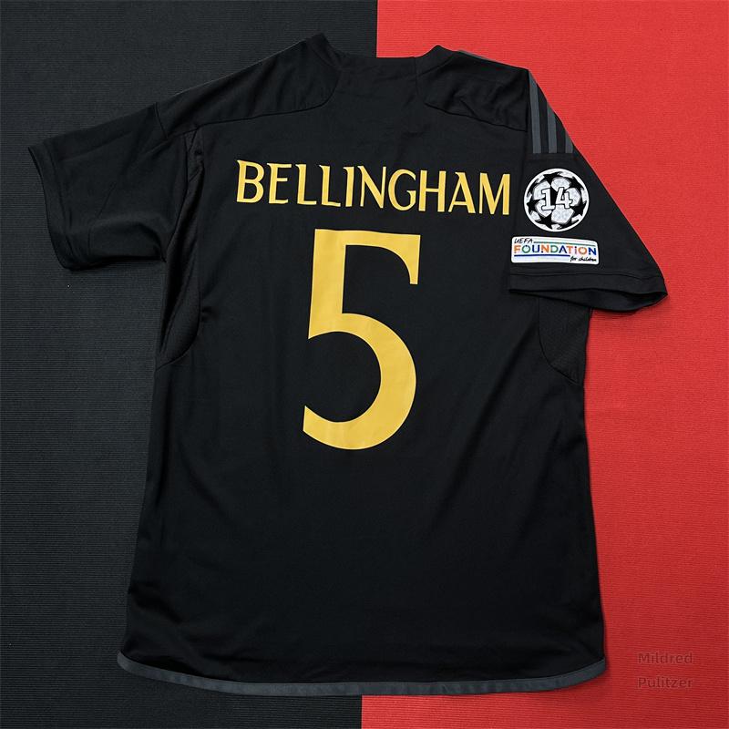 RMCF Soccer Jersey Fans Version Away kit Bellingham #5 Black Short Sleeves