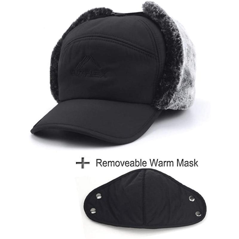 Winter Essentials Warm Hat Christmas Gift, Sports & Outdoor Hats Outdoor Sports Accessories for Skiing Skating Climbing Cycling Thicken Faux Fur Outdoor Sports Hat with Removable Face Mask