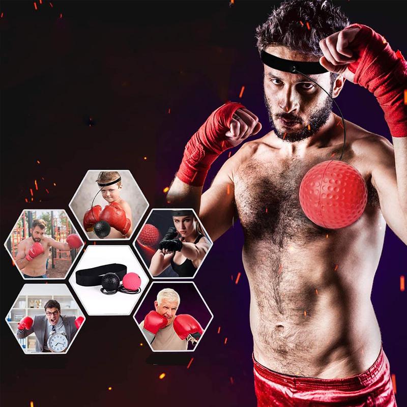 Boxing Reflex Ball Set with Punch Party Gifts – Boxing Balls with Varying Weights, Headband and Spare Strings to Improve Speed, Hand-Eye Coordination for Men, Kids Boxing Equipment MMA Gear Gift