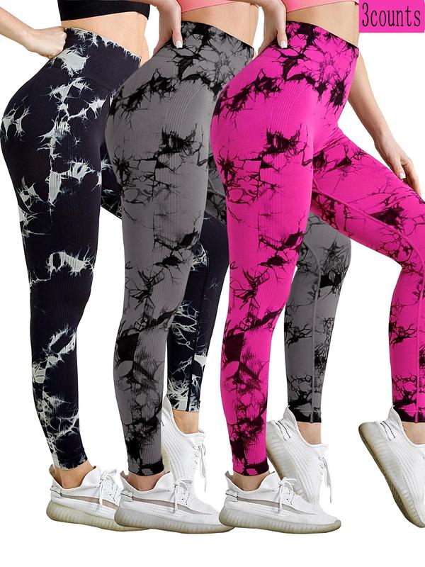 Women's Back To School Tie Dye Print High Waist Sport Leggings for Spring, Casual Comfy Sporty High Rise Breathable High Stretch Skinny Pants for Yoga Gym Workout Running, Summer Outfits, Women Sport & Outdoor Clothing