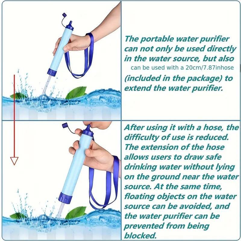 Outdoor Water Filter, Personal Straw Water Filtration System, Emergency Survival Water Purifier For Prepper Emergency Equipment Hiking Camping