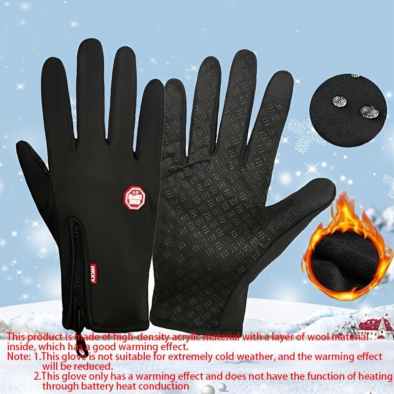 Winter Warm Gloves, 1 Pair Outdoor Cycling Gloves, Waterproof & Windproof Touch Screen Gloves, Outdoor Warm Sports Gloves for Skiing Fishing, Travel, Christmas Gift