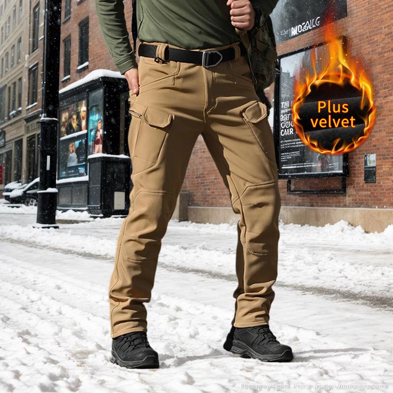 Mens winter High-Performance Tactical Cargo Pants - Waterproof, Sweatproof for Outdoor Hiking - Durable, Multi-Pocket Design, All-Weather Wear Resistance,Christmas gift（without belt)