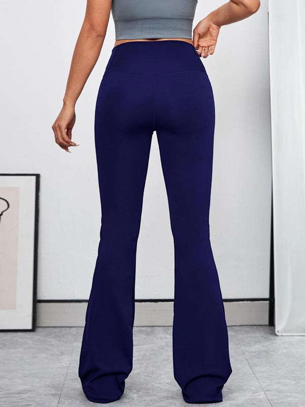 Women's Cross Wrap High Waist Flare Leg Sports Scrunch Tummy Control Leggings, Solid Bootcut Yoga Pants, Compression Pants, Summer Pants, Workout Clothes Women, Leggings for Women Gym Fitness Workout, Fall Outfits 2024, Fall Outfits, Fallfreshness