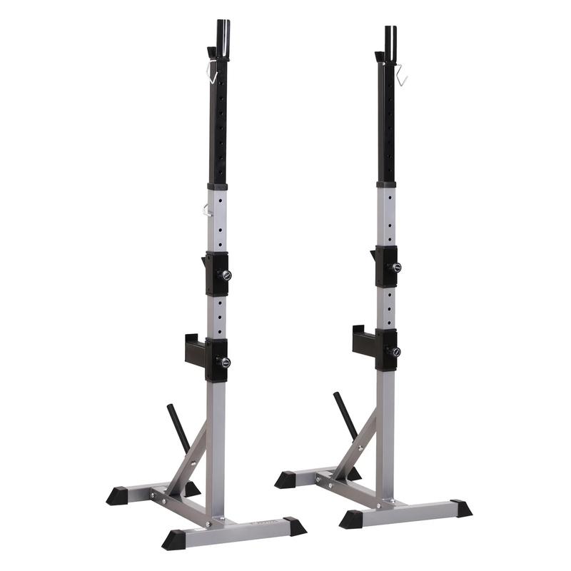 Height Adjustable Steel Barbell Squat Rack & Bench Press - Perfect for Home Gyms