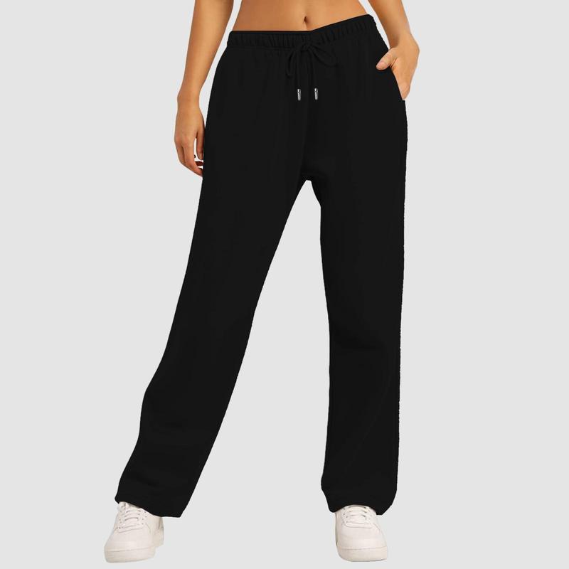 Wide Leg Pants For Women’S Fleece Lined Sweatpants Straight Pants Bottom All-Math Plain Fitness Joggers Pants Travel Basic