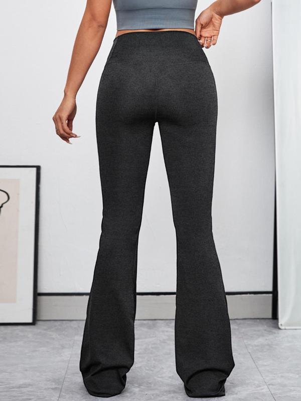 Women's Cross Wrap High Waist Flare Leg Sports Scrunch Tummy Control Leggings, Solid Bootcut Yoga Pants, Compression Pants, Summer Pants, Workout Clothes Women, Leggings for Women Gym Fitness Workout, Fall Outfits 2024, Fall Outfits, Fallfreshness