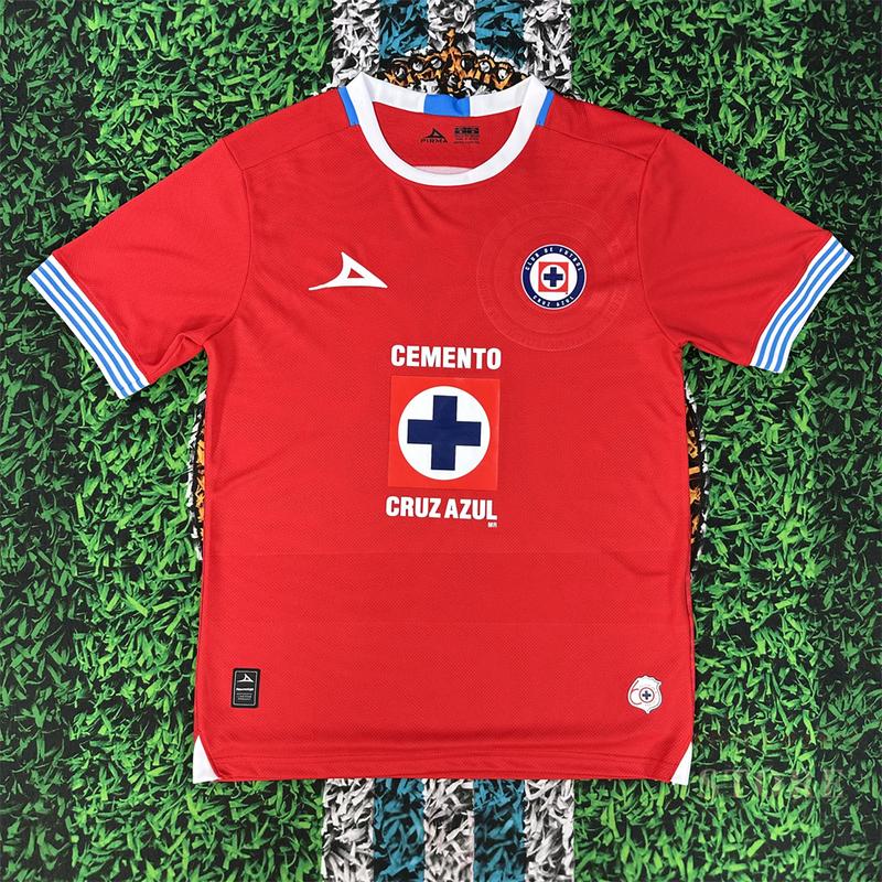 2425 Mexico CRUZ AZUL Home Short Sleeve Top Retro Soccer Jerseys Quick Dry Fans Version LIGA MX