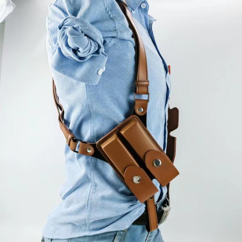 Tactical Chest Bag Gun Holster Outdoor Cowhide Holster