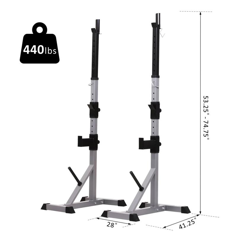 Height Adjustable Steel Barbell Squat Rack & Bench Press - Perfect for Home Gyms