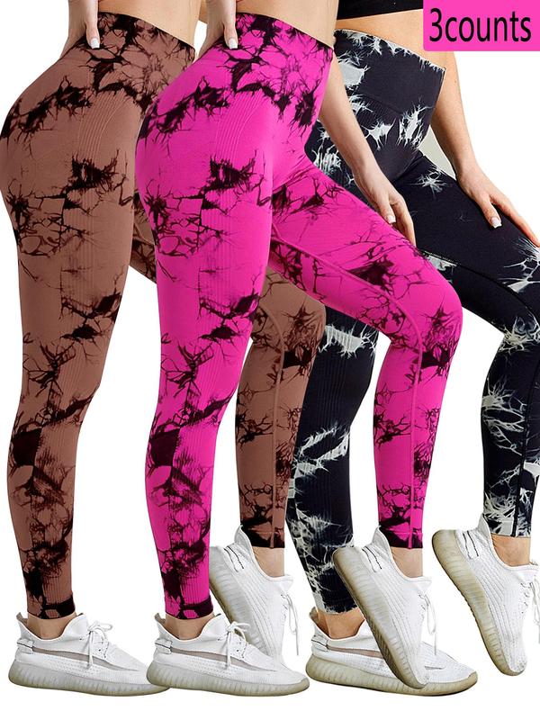 Women's Back To School Tie Dye Print High Waist Sport Leggings for Spring, Casual Comfy Sporty High Rise Breathable High Stretch Skinny Pants for Yoga Gym Workout Running, Summer Outfits, Women Sport & Outdoor Clothing