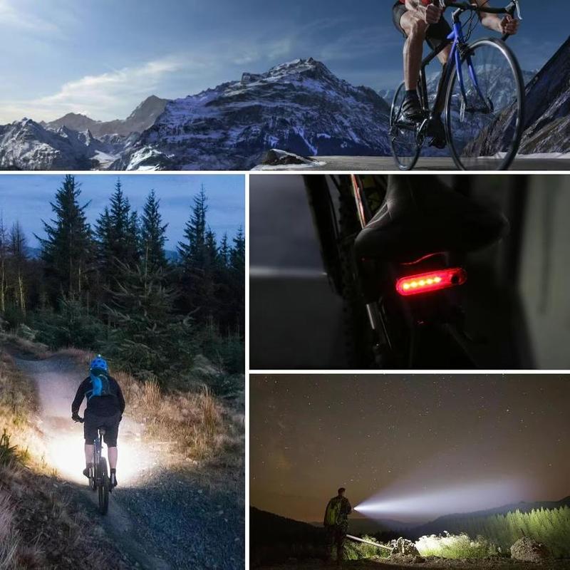 Bike Light, USB Rechargeable Bike Front Light & Tail Light Set, Waterproof Safety Bike Front Light Bike Rear Light, Suitable for Road, Mountain, Night Riding