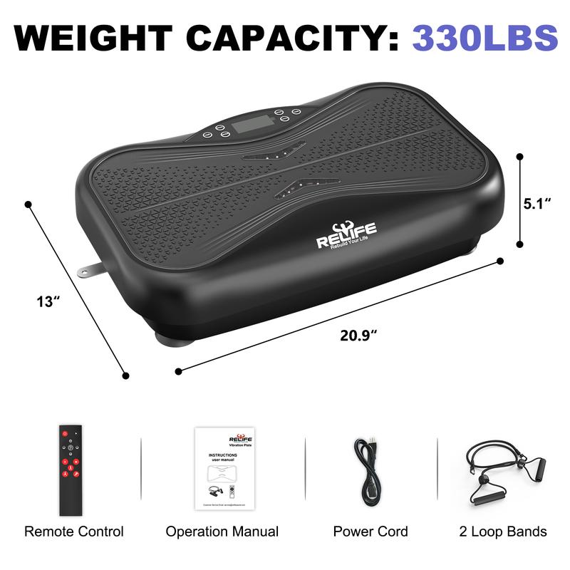 Relife Sports Vibration Plate Exercise Whole Body Workout Vibration Fitness Platform Home Gyms Workout Vibration Plate,Capacity Weight 330Lbs