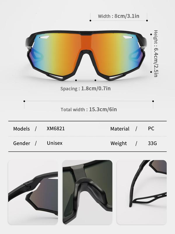 Unisex's Outdoor Sports Cycling Glasses, Sporty UV400 Anti-UV Sunglasses for Men & Women, Windproof & Anti-flying Dust Sports Sunglasses