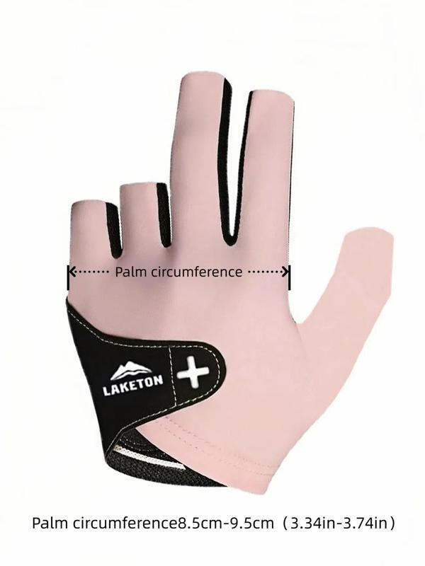 Men's Letter Print 3 Finger Billiards Left Glove, Breathable Professional Billiards Glove, Fashion Accessories for Men