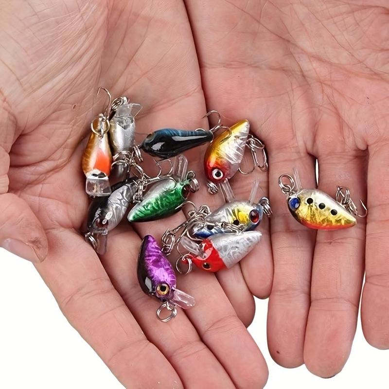 Simulation Mini Chubby Fish Bait, 10pcs box ABS Material Fish Bait, Hard Bait, Fishing Accessories for Outdoor Fishing