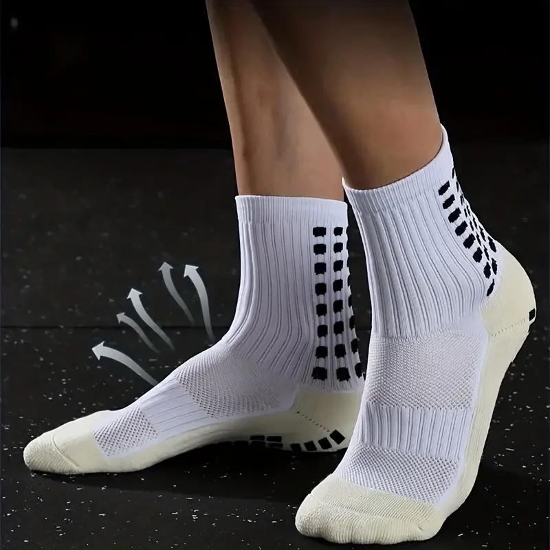 10 Pairs Grip Soccer Socks for Men Anti Slip Athletic Socks Non-Slip Sports Football Basketball Socks