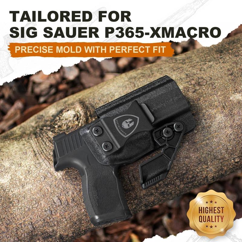 P365 X Macro Holster IWB Kydex Holster Optics Cut Fit: Sig Sauer P365-XMACRO, Inside Waistband Appendix Carry Holster Sig P365 X Macro, Adj. Retention & Cant, Right Hand Left Hand Optional Tactical Small