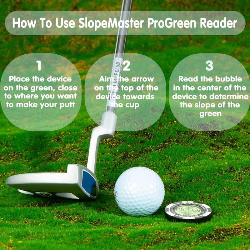 Slope Reader - Golf Ball Marker with High Precision Green Reading Aid Golf Accessories for Men Women