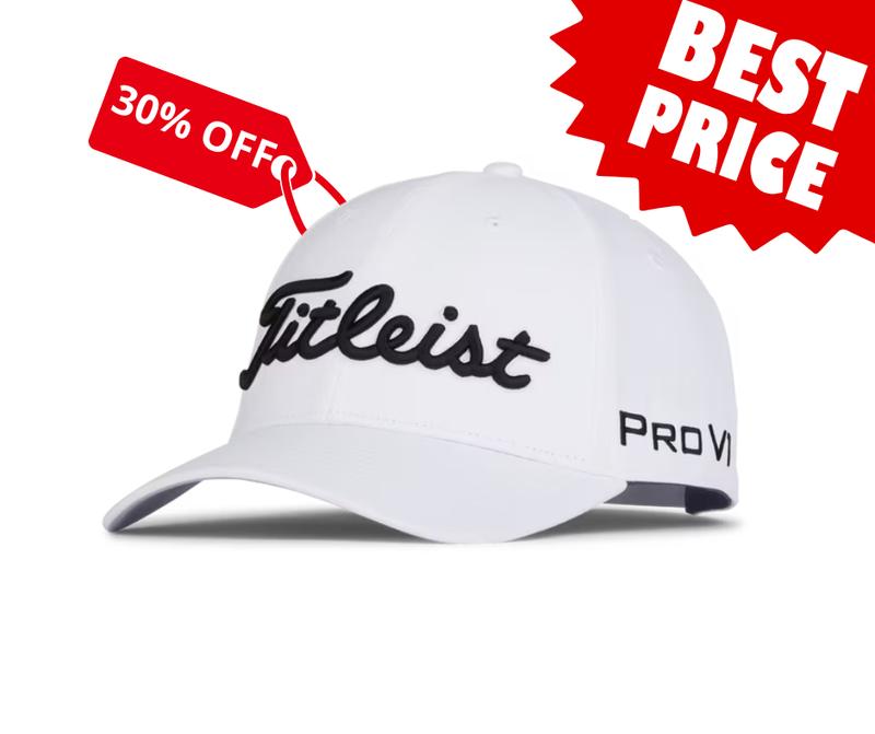 Titleist Men's Tour Performance Golf Hat - Adjustable Strap, Sweatband, Curved brim, Embroidered Logo