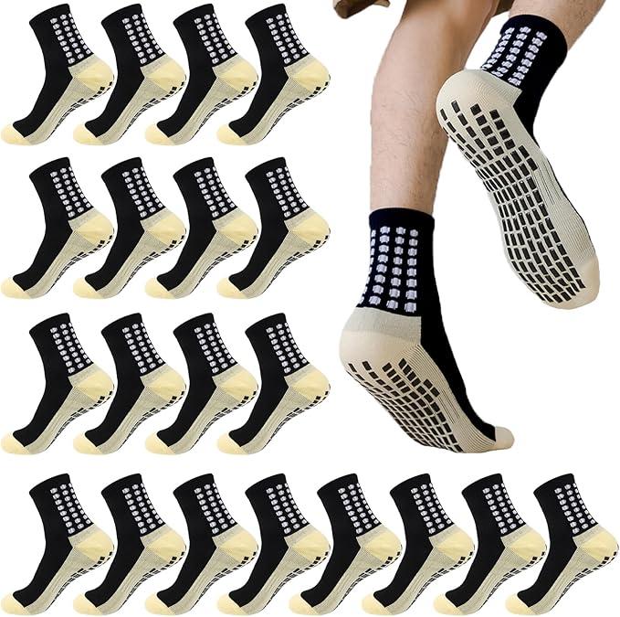 10 Pairs Grip Soccer Socks for Men Anti Slip Athletic Socks Non-Slip Sports Football Basketball Socks