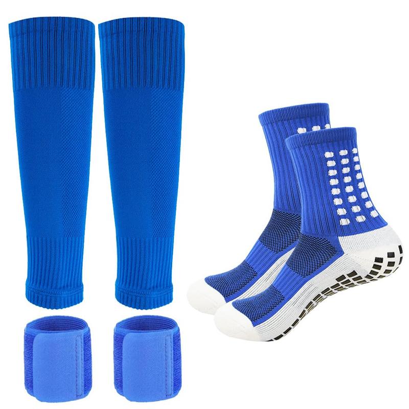 Outdoor Sports Socks Set, 6 Counts set Non-slip Sports Socks & Sock Cover & Bandage & Mini Leg Guards, Ankle Socks Compression Socks Shin Guards Professional Football, 2024 Football Equipment Equipment Set